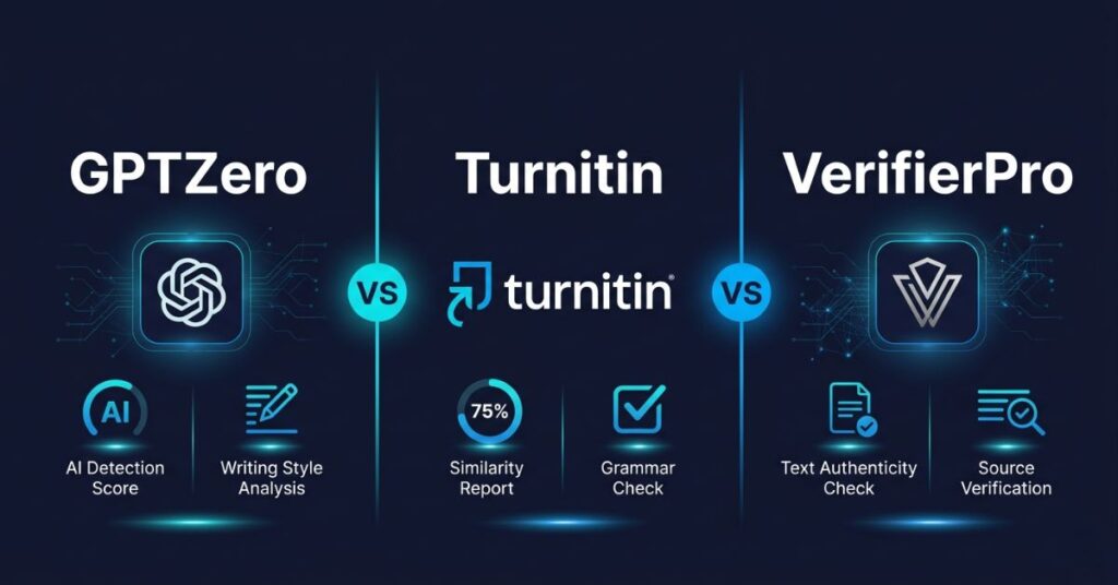 GPTZero vs Turnitin vs VerifierPro: Which AI Detector Should You Use in 2026?